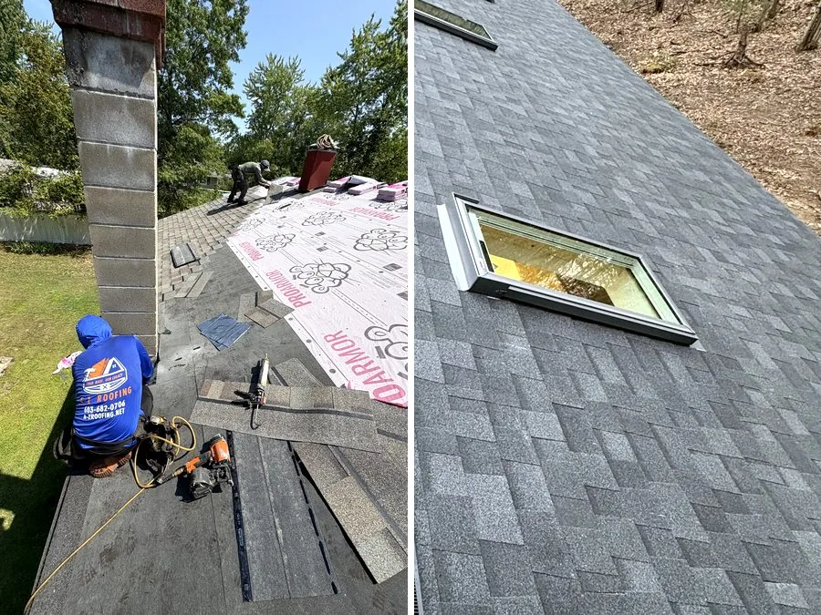 Chimney flashing and skylight work by A-Z Roofing